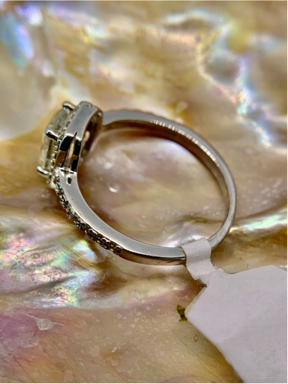 Emerald Cut Halo Moissanite Ring 925 Silver GRA 1 Ct - Picture 13 of 14